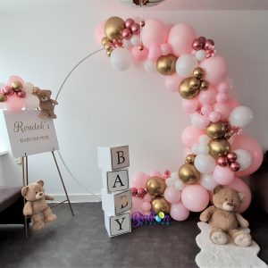 Balloon Styling Tilburg ballonnenring backdrop babyshower babydozen schildersezel bedrukt bord gepersonaliseerd ballonnen Tilburg
