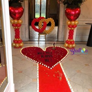 Balloon Styling Tilburg dubbel hartballon pilaren folie hartballon ballonnen Tilburg Versier ballonnen voor huwelijk Tilburg