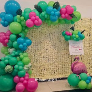 Balloon Styling Tilburg organic ballonnenslinger gepersonaliseerd bord flamingo ballonnen Tilburg (1)
