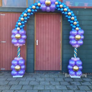 Balloon Styling Tilburg ballonnenboog chroom goud chroom blauw ballonnen Tilburg (1)