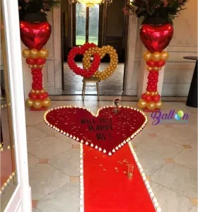 Balloon Styling Tilburg dubbel hartballon pilaren folie hartballon ballonnen Tilburg feestartikelen Tilburg
