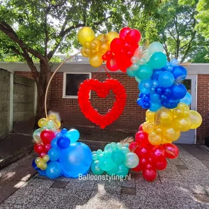 Balloon Styling Tilburg organic ballonnenring ballonnenhart gouden palmbladeren ballonnen Tilburg (1)