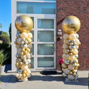 Balloon Styling gepersonaliseerde ballonnenpilaren gouden huwelijk ballonnen Tilburg feestartikelen Tilburg (1)